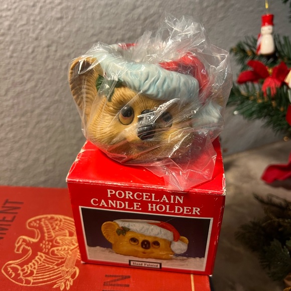 vintage porcelain Votive koala in santa hat,Christmas decor - Picture 5 of 11